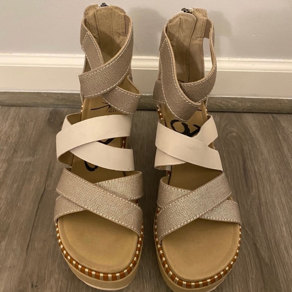 OTBT Shoes Wedge Sandals Pavilion Platform Strappy Leather 9.5